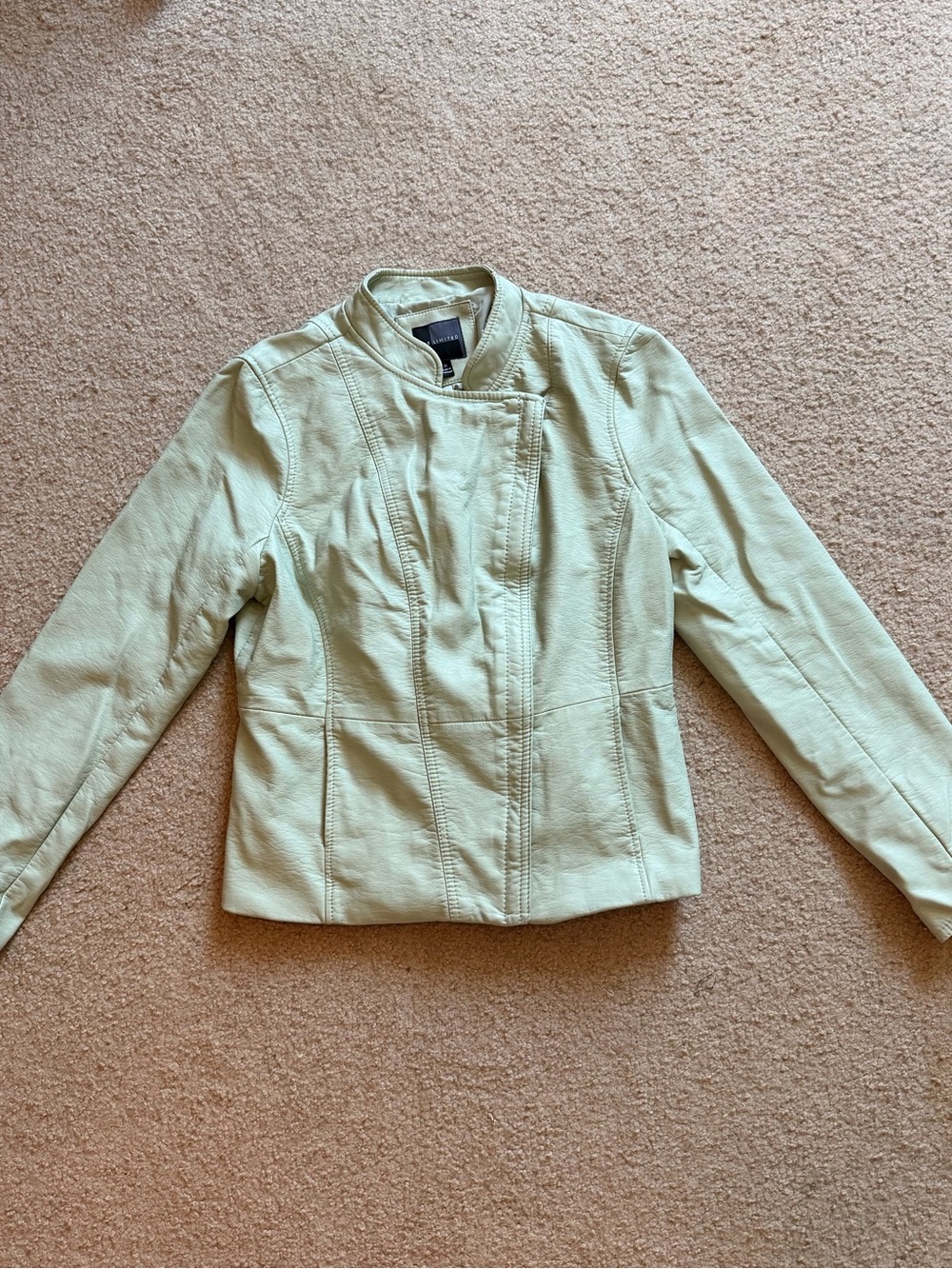 The Limited Mint Green Faux Leather Moto Jacket